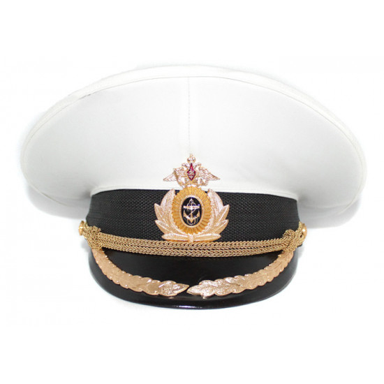 Sombrero de la visera del desfile de oficiales de la fila alto naval veloz ruso