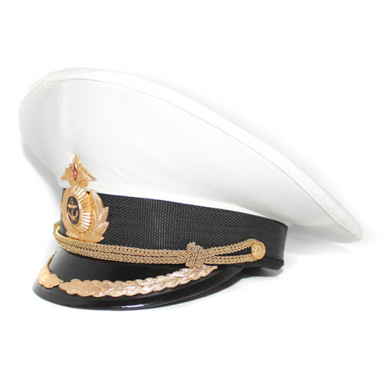 Russian fleet naval high rank officer's parade visor hat