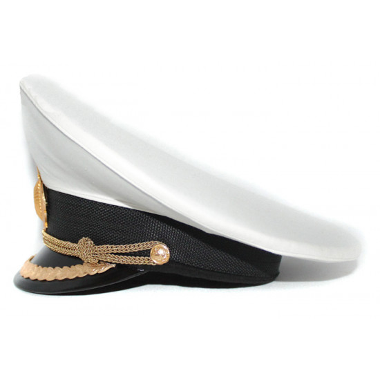 Russian fleet naval high rank officer's parade visor hat