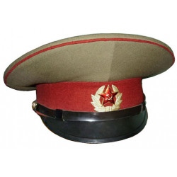 / soviet ussr army internal troops officer maroon visor cap   / soviet ussr army internal troops officer maroon visor cap