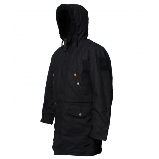 Tactical navy modern demi-season jacket black color