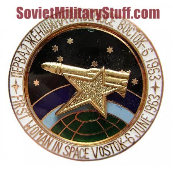 Soviet space badge first woman in space vostok-6