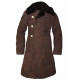 Abrigo de piel de oveja marrón rusa rara rara, abrigo, tulup talla 52 (EE. UU. 42)