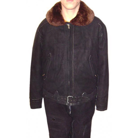 Ussr / air force pilot suede leather winter uniform