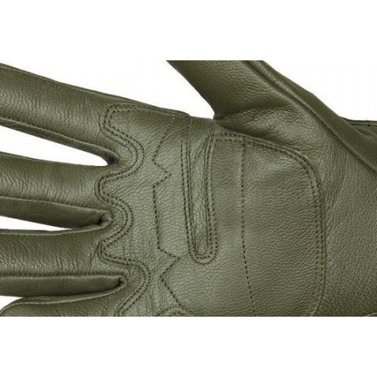 Gants de poing en cuir de sport / tactique avec Knuckles de couleur olive