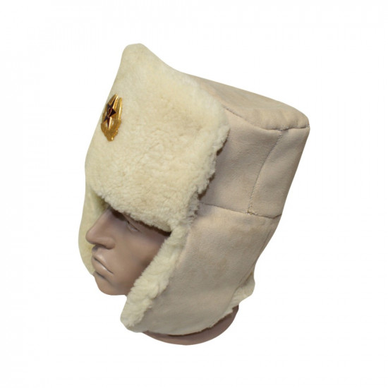 Sombrero ruso USHANKA con oficiales militares de piel blanca