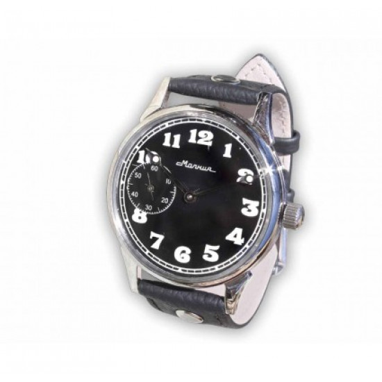 MOLNIA Negro dial ruso clásico reloj de pulsera mecánico