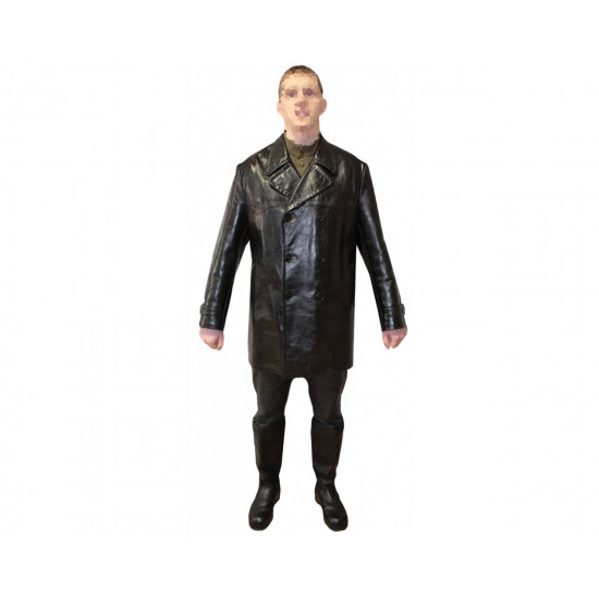 Leather black uniform of Russian Soviet officer Leather black uniform of Russian Soviet officer