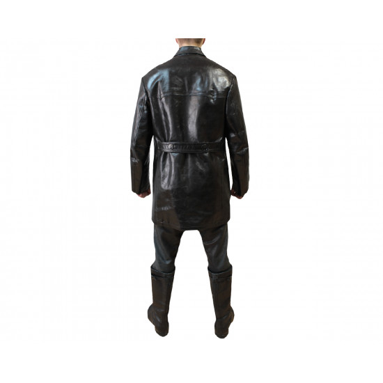 Leather black uniform of Russian Soviet officer Leather black uniform of Russian Soviet officer