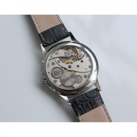 Russian mechanical black Transparent wrist watch Molniya 