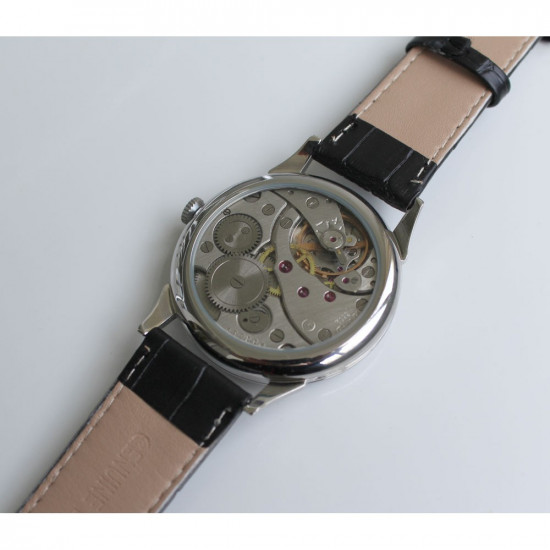   Red Star mechanical wrist watch Molniya Transparent back