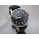 Vintage Russian black wrist watch Molnija PILOT with transparent back