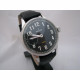 Vintage   black wrist watch Molnija PILOT with transparent back