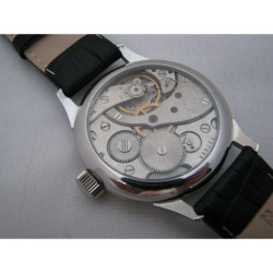 Montre vintage russe noire Molnija PILOT avec dos transparent Montre vintage russe noire Molnija PILOT avec dos transparent