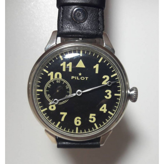 Reloj de pulsera negro piloto ruso MOLNIYA