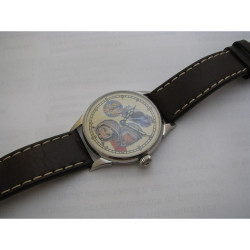 Montre-bracelet russe MOLNIJA Gagarin & Tereshkova avec dos transparent Montre-bracelet russe MOLNIJA Gagarin & Tereshkova avec dos transparent