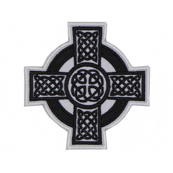 Celtic Ornament Kreuz gestickt Patch