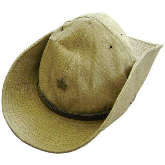 Khaki hat Panama with star badge