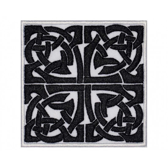 Celtic Ornament Cross Embroidered Patch #5