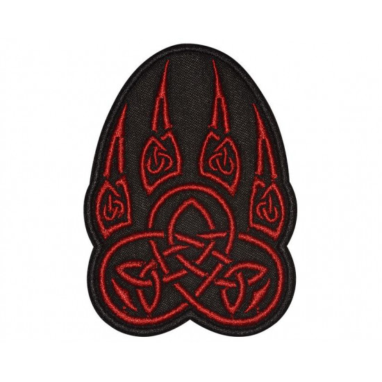 Paw trail wolf celtic ornament embroidered patch