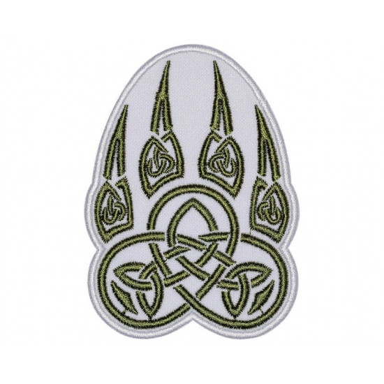 Paw trail wolf celtic ornament embroidered patch #2