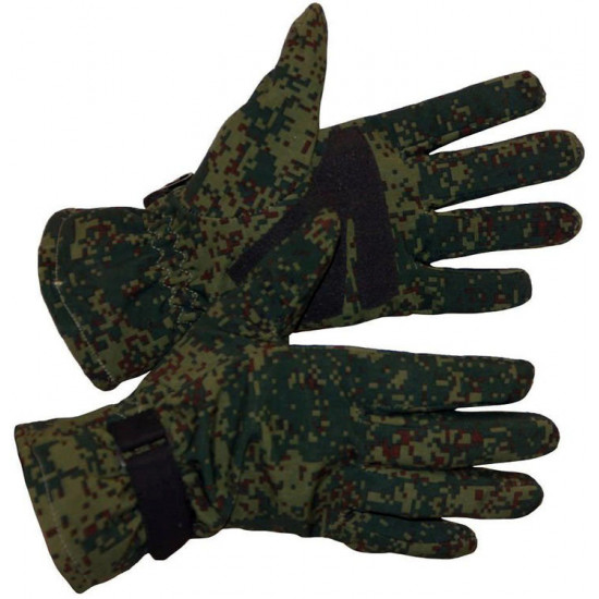 Tactical softshell camouflage pixel airsoft gloves