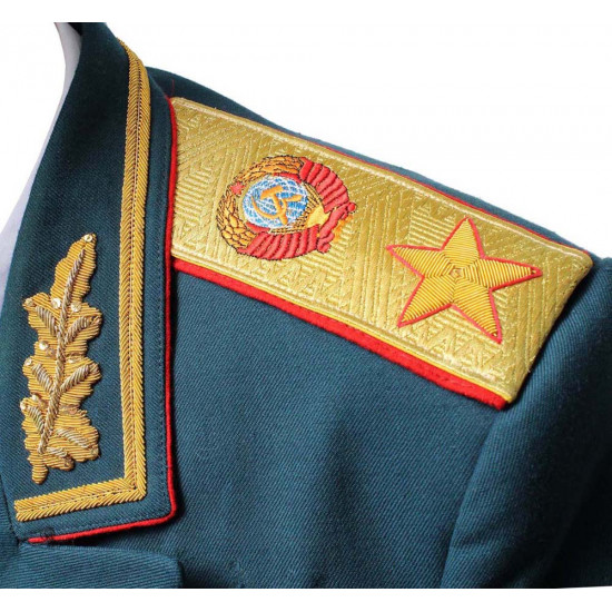 USSR   Marshal PARADE Uniforme Soviético Pantalones de túnica y visera sombrero