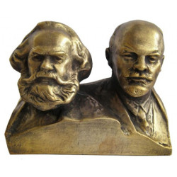 bronze soviet bust marx & lenin   bronze soviet bust marx & lenin