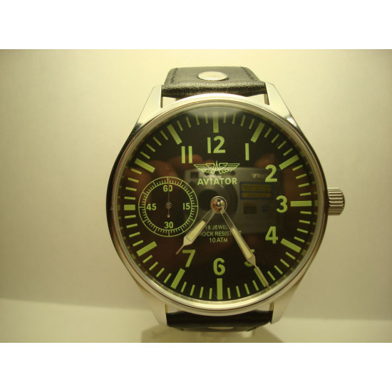 Vintage   "Aviator" watch Molnija, Molnia, Molnija Movement Hand-winding