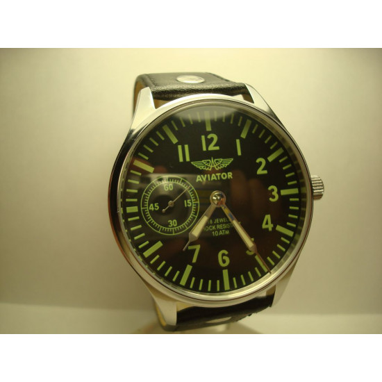 Reloj "Aviator" ruso del vintage Molnija, Molnia, Molnija Movimiento Hand-winding