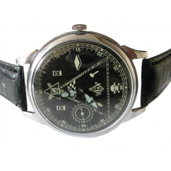 Reloj de pulsera ruso "MOLNIJA / Molnia" con símbolos masónicos (relámpago) Reloj de pulsera ruso "MOLNIJA / Molnia" con símbolos masónicos (relámpago)