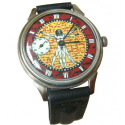 Molnija Vitruvian Man Leonardo Da Vinci URSS Montre à bracelet mécanique Molnija Vitruvian Man Leonardo Da Vinci URSS Montre à bracelet mécanique