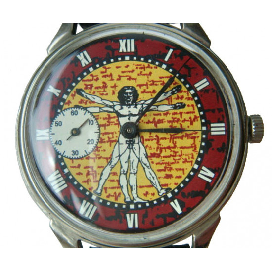 Molnija Hombre Vitruviano Leonardo Da Vinci URSS reloj de pulsera mecánico