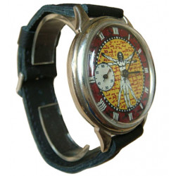 Molnija Vitruvian Man Leonardo Da Vinci URSS Montre à bracelet mécanique Molnija Vitruvian Man Leonardo Da Vinci URSS Montre à bracelet mécanique
