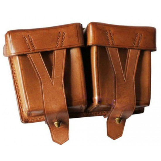 Mosin nagant leather ammo pouch for rifle cartridges m43