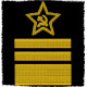 Flotte soviétique, russe naval, marine de l`urss, 2 pièce d`épaule d`officiers de haut grade