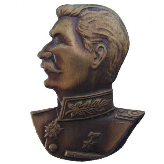 Soviet badge with stalin revolution ussr brass bust