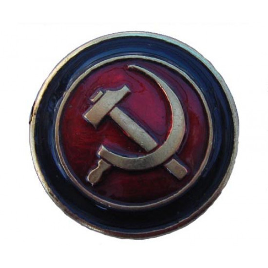 Soviet union badge with sickle & hammer ussr brass logo