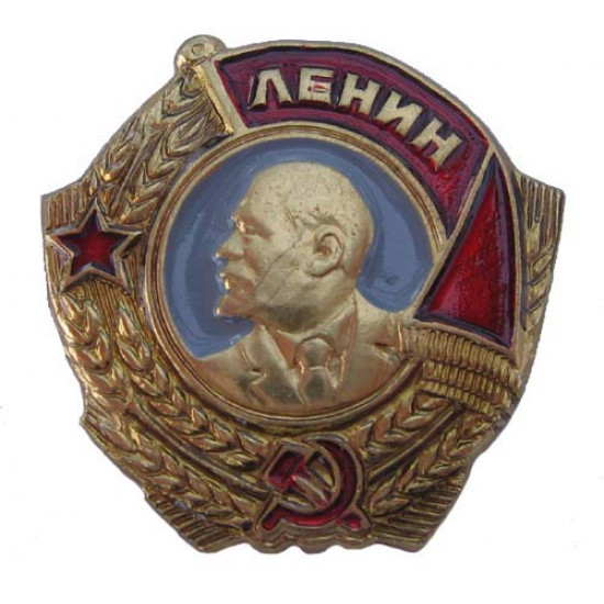 L`ordre miniature soviétique de lenin décerne l`étoile rouge militaire