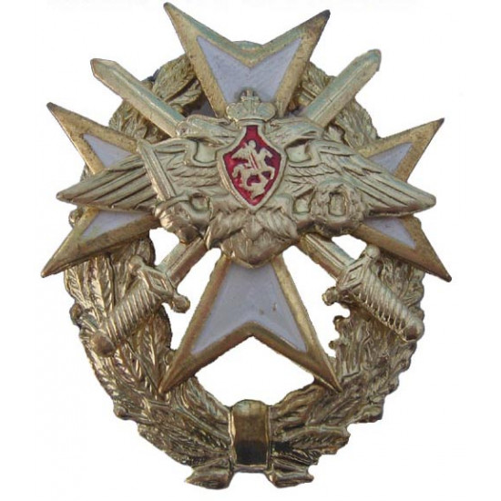 Badge russe militaires fâchés maltais blancs