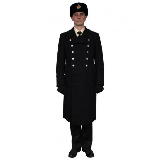 Flotte soviétique / pardessus d`officiers chaud d`hiver naval russe, manteau