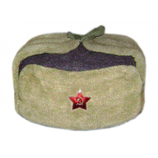 Wwii soviétique millésimé ushanka chapeau de trappeur d`hiver chaud original militaire soviétique militaire