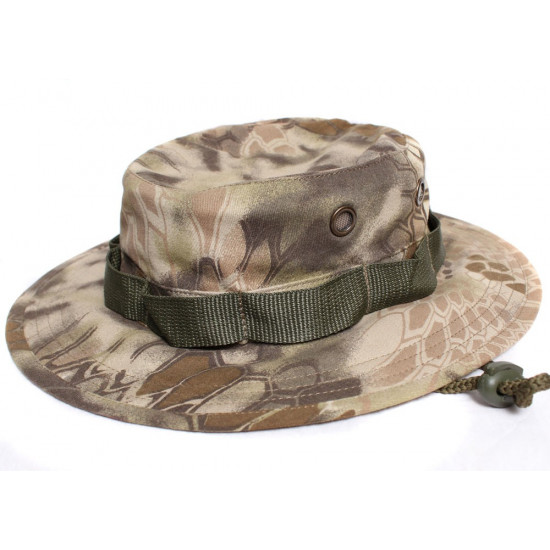 Tactical summer Panama airsoft hat python rock camo