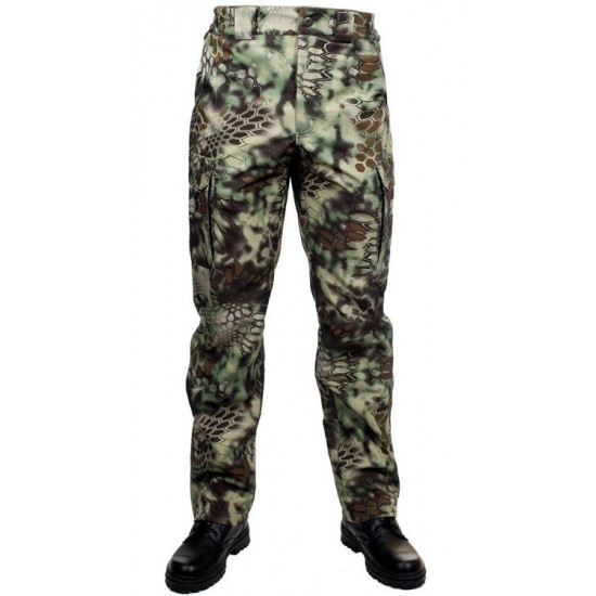 Pantalones tácticos de invierno con forro polar Pantalones con estampado Python Forest para descanso activo