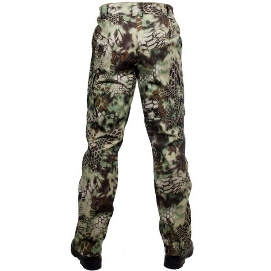 Pantalones tácticos de invierno con forro polar Pantalones con estampado Python Forest para descanso activo