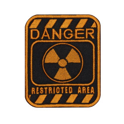 Sign Danger Restricted Area Airsoft Embroidered Sew-on Patch Sign Danger Restricted Area Airsoft Embroidered Sew-on Patch