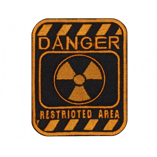 Sign Danger Restricted Area Airsoft Embroidered Sew-on Patch