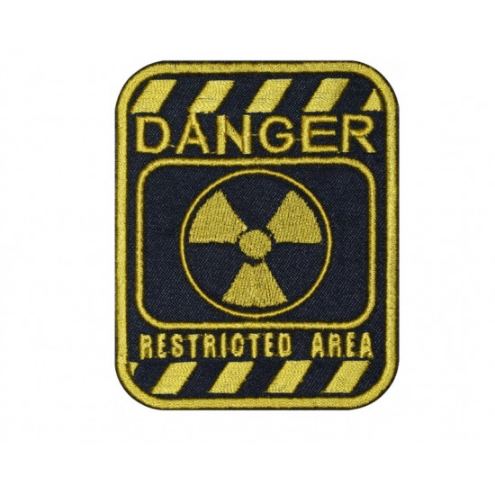 Sign Danger Restricted Area Airsoft Embroidered Sew-on Patch