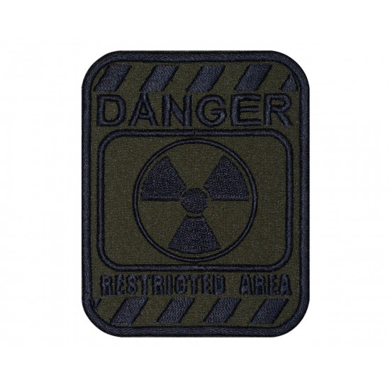 Sign Danger Restricted Area Airsoft Embroidered Sew-on Patch