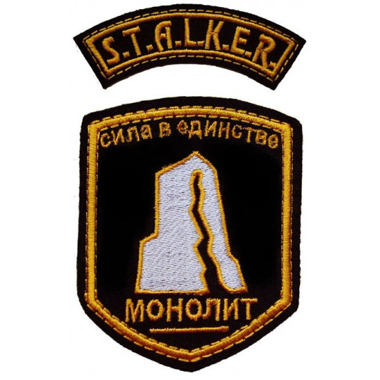 S.T.A.L.K.E.R. Spiel Monolith "Power Lies in Unity" 2 Aufnäher zum Aufnähen Handgefertigte Aufnäher